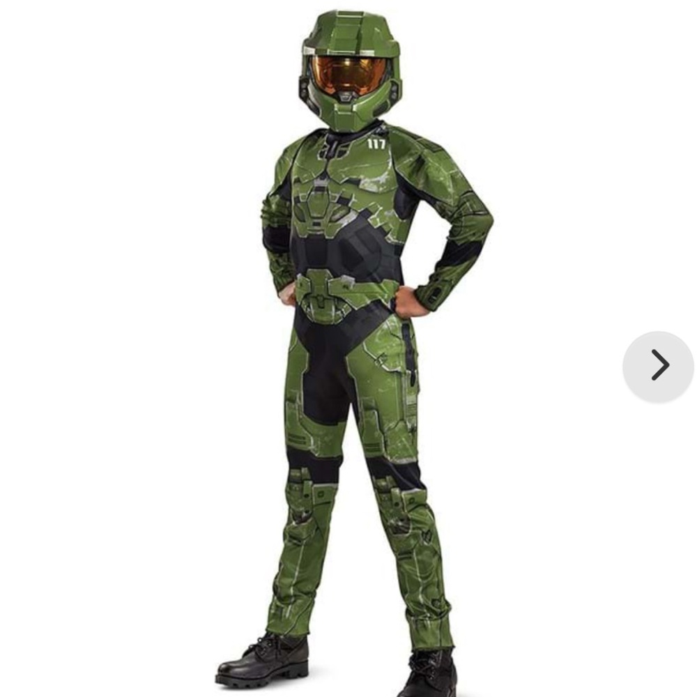 Halo 2016 Infinite Master Chief Green Character Costume Kids Lg 10/12 Halloween
